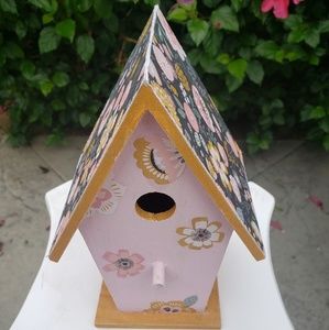 birdhouse - soft pink, floral decoupage